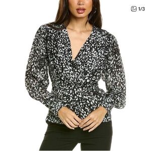The Kooples Monochrome Patterned Blouse